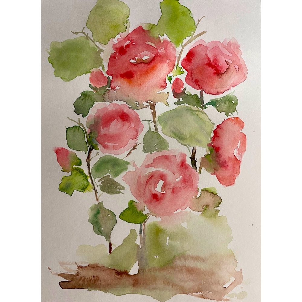 Original watercolor- roses 9x12